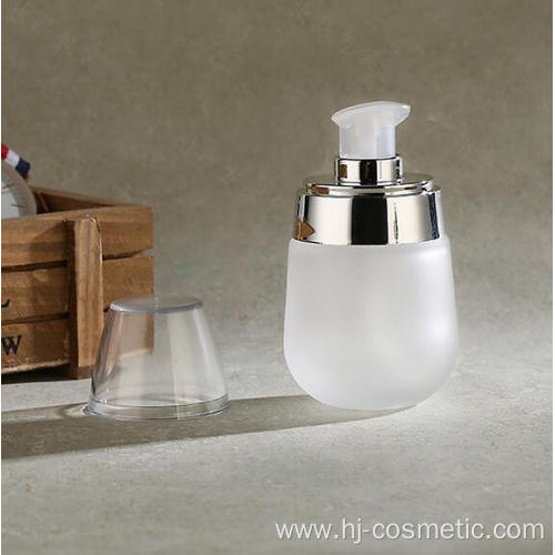 wholesales High-grade golden carved ABS cap transparent glass cosmetic bottles/jars with good price